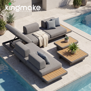 Modernos Sofás de Jardín en Forma de <span class=keywords><strong>L</strong></span> de Aluminio, Muebles de Exterior, Sofás de Patio, Conjunto de Muebles de Jardín - Product Image 5