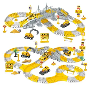 Nouvelles pistes de course électrique ingénierie piste voiture véhicules ferroviaires fente jouet éducation assembler jouet pour enfants