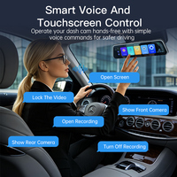 Cámara para Coche con Espejo Retrovisor 4K HDR de 11.8 Pulgadas, 2 Lentes, ADAS, Punto Ciego, Control por Voz, GPS, WiFi 5.8G, Sensor de Estacionamiento 24H, Grabación en Bucle, 1 Año de Garantía