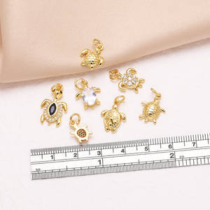 Cristal blanc petite <span class=keywords><strong>tortue</strong></span> <span class=keywords><strong>porte</strong></span>-<span class=keywords><strong>bonheur</strong></span> breloques pour Bracelet cuivre <span class=keywords><strong>porte</strong></span>-clés sac à main breloque fabrication de bijoux fournitures chma501 - Product Image 3