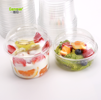 Bols en plastique PET transparents de 8/12/16 oz, logo personnalisé, bol à açaï, yaourt, gobelet à fruits, impression, emballage
