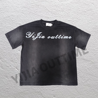 Inflation 230gsm lettre sérigraphie T-shirt été mode Streetwear hanche coton T-shirt pour homme