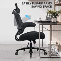 Chaise de bureau exécutive moderne grande et robuste 500 lbs – Siège coulissant ergonomique en maille d'acier robuste avec appui-tête réglable