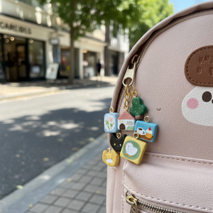 Colgante de cobre pintado con diseño de casa, árbol y flor, bonito dije de margarita, llavero con mosquetón, colgante para mascota, joyería de moda encantadora - Product Image 6