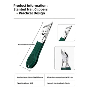 Stainless Steel Curved <b>Nail</b> <b>Clipper</b> Oblique Beveled Finger <b>Toe</b> Cutter Anti Splash Wide Jaw Ergonomic Grip Portable <b>Thick</b> <b>Nails</b> - Product Image 4