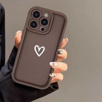 Coques de téléphone antichoc personnalisées avec logo en forme de cœur style Ins pour iPhone 17 Air 16 15 Plus Pro Max 14 13 12 11 X