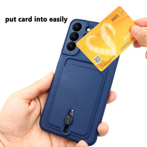 Custodia per telefono in Silicone con Slot per schede Color caramella per Samsung S23 S22 Ultra S21 Plus S20 S21FE A52 A72 <span class=keywords><strong>A51</strong></span> A71 A32 A53 custodia morbida per portafoglio - Product Image 5