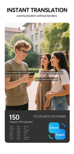 Lunettes intelligentes avec écouteurs sans fil, traduction vocale <span class=keywords><strong>automatique</strong></span> prenant en charge 156 langues, <span class=keywords><strong>traducteur</strong></span> IA, étanches IPX4 5.4 - Product Image 6