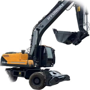 Excavadora de orugas hidráulica Hyundai original usada en buenas condiciones precio bajo 210W-9t 2018 modelo Motor de 20 toneladas - Product Image 2