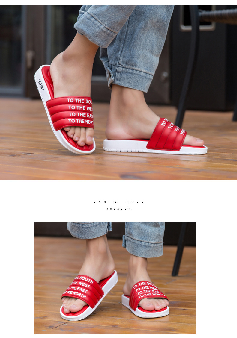 New Design Men Sandals Outdoor Leather Air Cushion Slippers PVC Non-slip Home Slippers