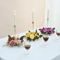 QSLH-K044 ghirlanda di fiori artificiali candeliere ghirlanda di seta rosa centrotavola fiore decorazione della tavola di nozze decorazione della cena dell'hotel