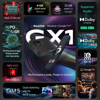 RockTek GX1 Boîtier TV certifié Google Realtek RTD1325 4 Go DDR4 EMMC 32 Go 4K Wifi 6 BT 5.2 Android TV Box