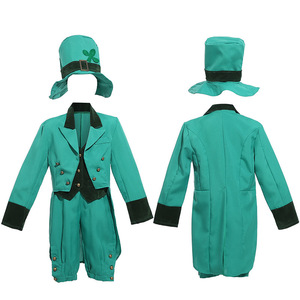 Costume da leprecauno <span class=keywords><strong>verde</strong></span> per bambino, costume irlandese per la festa di San Patrizio con mantello e pantaloni per bambini - Product Image 5