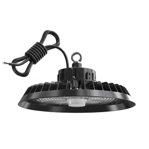 Lampu Teluk Tinggi LED Tipe UFO, Lampu Komersial Industrial High Bay, Lampu LED 30000lm 200W untuk Garasi Gudang