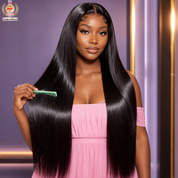 Perruque frontale HD 13x6 en cheveux humains vierges ultra-lisses, nœuds invisibles, sans colle, pré-décolorée, personnalisable, marque privée, OEM, ODM