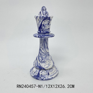 Nghệ thuật trang trí đối tượng nhựa Thủ công mỹ nghệ hiện đại quân cờ vua vua nữ hoàng Knight giám mục điêu khắc cờ vua thiết lập cho trang trí nội thất - Product Image 5