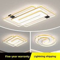 Plafonnier LED moderne minimaliste en fer, style luxe léger, télécommande, indice de fidélité des couleurs élevé 90, couvercle en acrylique pour salon, restaurant