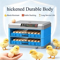 Incubateur d'œufs automatique à double alimentation avec lampe LED pour l'examen des œufs, retournement automatique, contrôle de l'humidité et de la température pour poulets, canards et cailles