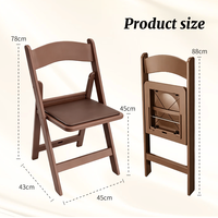 Chaise pliante d'extérieur en plastique marron PP résistante aux UV, testée SGS, avec logo personnalisé pour jardin et terrasse – Vente en gros