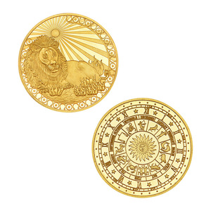 Medaglia Commemorativa dei 12 Segni Zodiacali in Metallo Placcato Oro, Regalo per Live Streaming - Product Image 5