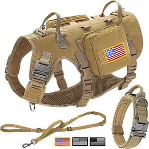 Gilet harnais pour <span class=keywords><strong>chien</strong></span> <span class=keywords><strong>K9</strong></span> avec <span class=keywords><strong>sac</strong></span> à <span class=keywords><strong>dos</strong></span> réglable en nylon durable de qualité personnalisée pour la formation des grands chiens - Product Image 1