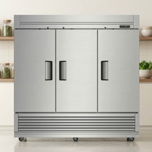 Refrigerador Comercial de Tres Puertas, Congelador Vertical de Acero Inoxidable, Refrigerador Exhibidor para Restaurante, Hotel, Supermercado - Product Image 1