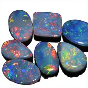 Opale de feu naturelle taille brillant, pierre précieuse en vrac grande taille à dos plat avec jeu de couleurs |   Prix de gros pour la sertissure de bijoux à la closière - Product Image 3
