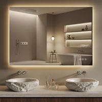 Miroir LED Rectangulaire Intelligent et Écologique à Intensité Variable avec Dégivreur et Capteur, Idéal pour Salle de Bain - Nouvelle Collection en Promotion