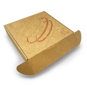 Custom Ontwerp Eco Kraft Papier Doos Golfkartonnen Mailer Doos Opvouwbare Geschenkdoos Met Reliëf Logo Voor Cadeau Verpakking
