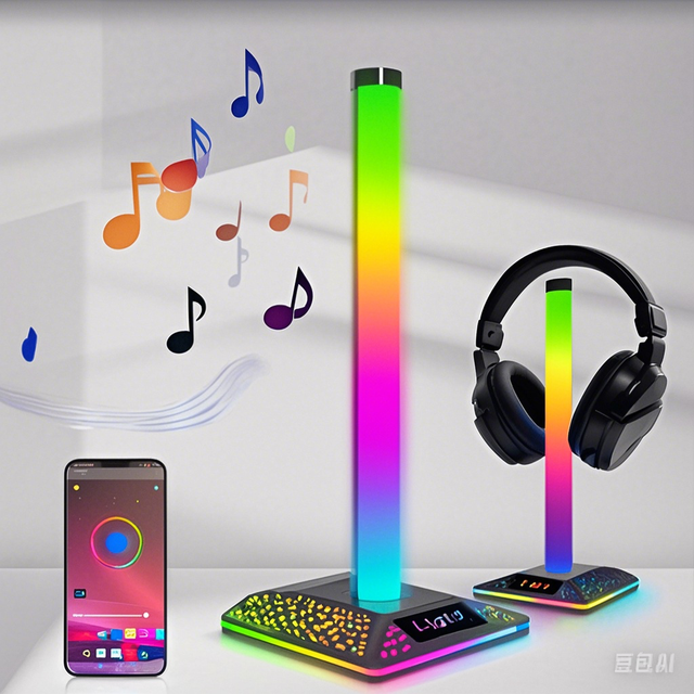 Music Synchronized 5V USB APP Control RGB Desk Lamp Smart LED Light Bars with Headset Hanger