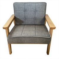Canapé enfant en promotion – Fauteuil en bois à siège simple ou double avec dossier, mini canapé de loisirs pour la maison et la maternelle