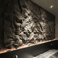 Panneau mural en pierre 3D Pu Stone, aspect pierre naturelle, effet pierre réaliste, imperméable, résistant au feu, 1200*600*55mm pour murs extérieurs