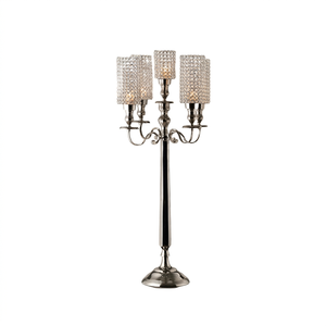 Grand candélabre de mariage en forme de verre cristal votif fini brillant décoration d'entrée candélabre lumineux de luxe fait à la main - Product Image 1