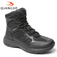 Bottes de travail mi-montantes en cuir pour hommes, durables, avec tige Oxford, chaussures de travail décontractées, fourniture directe usine