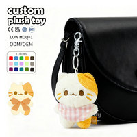 Porte-clés en peluche chat miniature personnalisé OEM, chaton doux et moelleux, breloque de sac en peluche, jouet en peluche avec logo et couleur personnalisés, cadeau