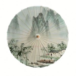 GUANSEN GS44 84CM Handmade Wood Oilpaper <b>Panel</b> Umbrella Elegant Straight Design Printed Wedding & Party Use Hand Fan - Product Image 1