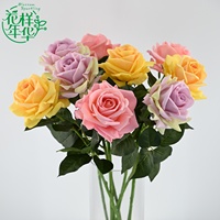 Rose artificielle à toucher réel, tige unique, 65 cm, en latex, pour mariage, fête, décoration de la maison, accessoires de photographie