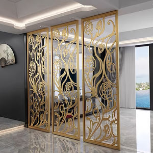 Partición decorativa Divisor de pared moderno <span class=keywords><strong>Separador</strong></span> de pantalla <span class=keywords><strong>Separador</strong></span> de acero inoxidable Divisor de salón de particiones doradas - Product Image 2