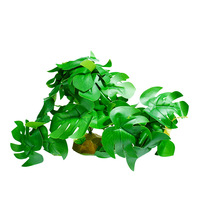 Boîte d'élevage pour reptiles, décorative, en écorce d'arbre, pour araignées, scorpions, geckos, lézards, tortues, cachette pour animaux de compagnie, plantes artificielles en PVC