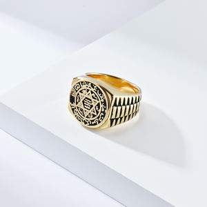 Anillo de Acero de Titanio Negro para Hombre, Estrella de Seis Puntas, Símbolo de Salomón, Joyería Punk Hip Hop, Anillo de Moda para Regalo - Product Image 4