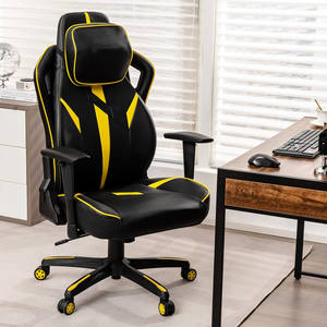 Chaise pivotante rotative douce de course jaune bon marché de conception classique <span class=keywords><strong>fauteuil</strong></span> de jeu de course <span class=keywords><strong>fauteuil</strong></span> de jeu patron de jeu chaises de bureau exécutif - Product Image 1