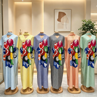 Robe Boubou à imprimé africain pour femmes, robe longue ample à manches longues, kaftan décontracté, abaya musulmane, robe islamique