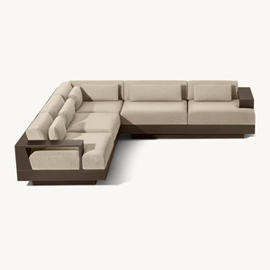 Sang Trọng Kim Loại Nhôm Khung Cắt Sofa Patio Ngoài Trời Đồ Nội Thất Sân Vườn Mời Thư Giãn Sofa Set - Product Image 1