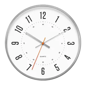 Relógio de parede moderno decorativo de 12 polegadas, relógio de parede decorativo clássico simples e branco