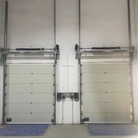 Fabricant chinois d'appartement porte de garage automatique Grande porte de garage sectionnelle motorisée à deux volets à levage automatique en acier