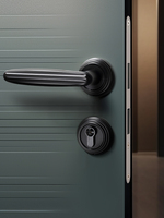 Manija Circular de Aleación de Zinc Negro Mate de Diseño Moderno y Lujoso para Puerta de Madera
