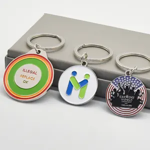 High Quality Metal Keychain Silicone Custom Logo New Design Souvenir Metal Enamel Keychain