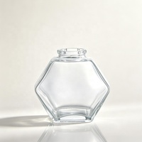 Bouteilles de miel vides en gros de 100 ml, 220 ml, 380 ml – Pots à miel hexagonaux en verre transparent avec couvercle, cuillère et cuillère à miel – Personnalisables