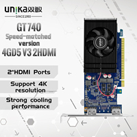 Brand New UNIKA GT740 4GD5 GRAPHICS CARD,Multi Screen Card,Factory Price,Illuminate the Machine Card