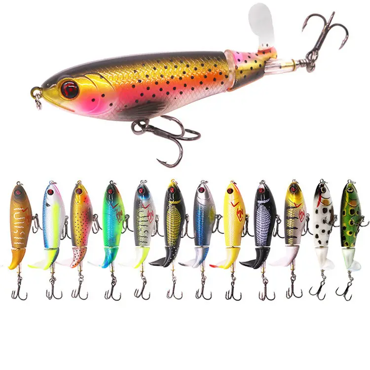 WONDERFUL 10.5cm 17g Rotating Spin Tail Whopper Plopper Freshwater Saltwater Floating Artificial Hard Pencil Fishing Lure